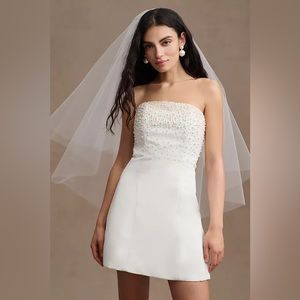 Sachin & Babi Adrianna Strapless Pearl-Embellished Mini Dress - bridal - size 6